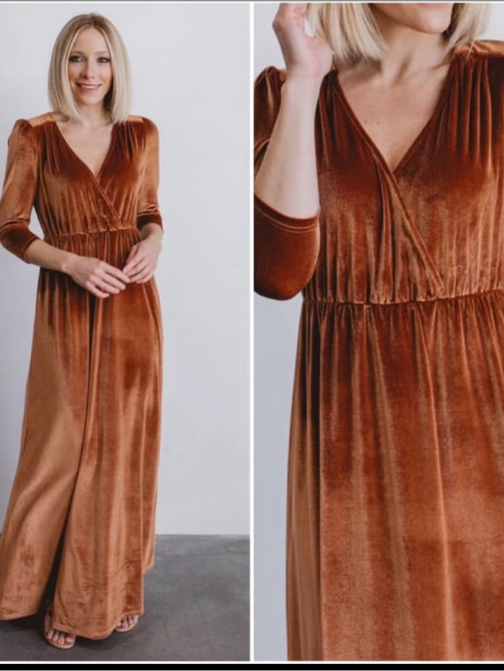 Baltic Born Velvet Sophia Maxi Dress in Spice